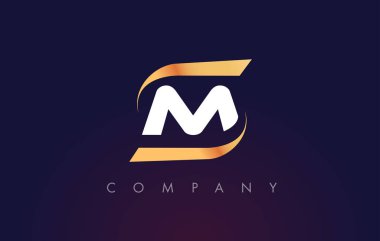 M harfi Logo tasarımı. Modern mektup şablonu.