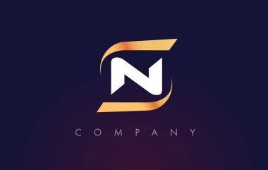 N harfi Logo tasarımı. Modern mektup şablonu.