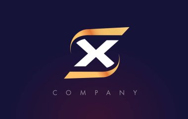 X harfi Logo tasarımı. Modern mektup şablonu.
