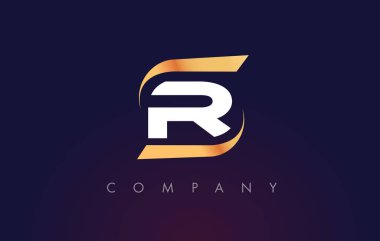 R harfi Logo tasarımı. Modern mektup şablonu.