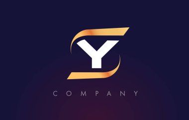 Y harfi Logo tasarımı. Modern mektup şablonu.