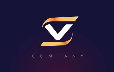 V harfi Logo tasarımı. Modern mektup şablonu.