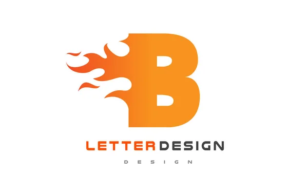B Carta Flame Logo Design. Logo de fuego Letras Concepto . — Archivo Imágenes Vectoriales