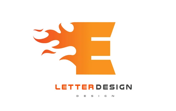 E Carta Flame Logo Design. Logo de fuego Letras Concepto . — Archivo Imágenes Vectoriales