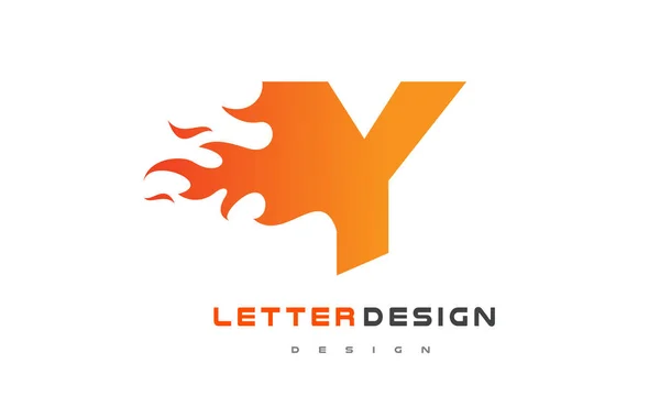 Projektowanie Logo Flame literę Y. Koncepcja napis Logo ognia. — Wektor stockowy