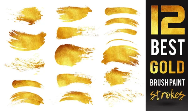 Gouden penseelstreken textuur. Gouden geschilderde aquarel achtergrond — Stockfoto