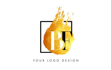 Bf altın harf Logo fırça doku darbeleri boyalı.