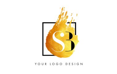 Sb altın harf Logo fırça doku darbeleri boyalı.