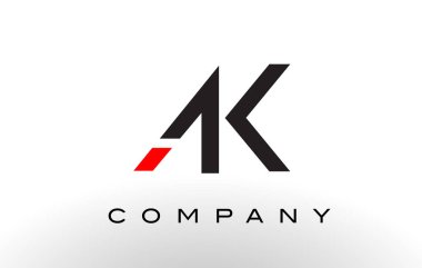 AK Logo. Mektup tasarlamak vektör.