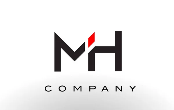 MH Logo. Dopis Design vektor. — Stockový vektor