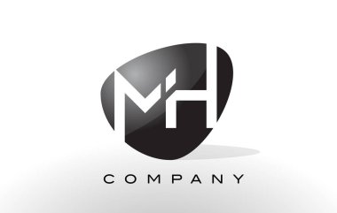 MH Logo. Mektup tasarlamak vektör.