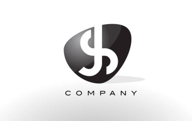 SJ Logo. Mektup tasarlamak vektör.