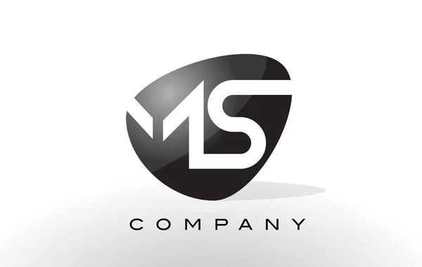 MS Logo. Vector de diseño de letras . — Archivo Imágenes Vectoriales