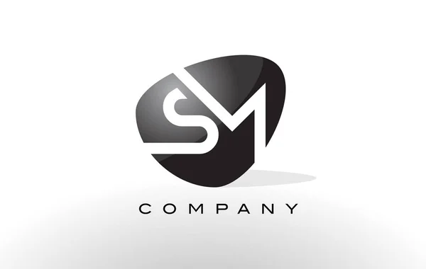 Logo SM. Vector de diseño de letras . — Vector de stock