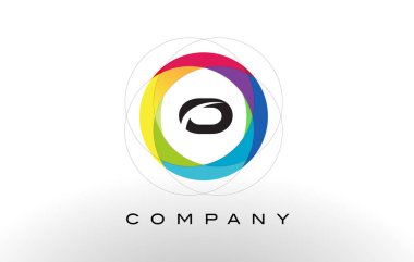 O harfi ile gökkuşağı daire çizmek Logo.