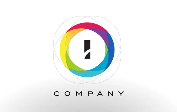 I Lettera logo con Rainbow Circle Design . — Vettoriale Stock