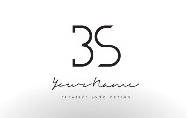 BS harf Logo tasarımı ince. Yaratıcı basit siyah harf kavramı.