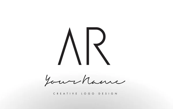 AR Letters Logo Design Slim. Concepto creativo de letra negra simple . — Vector de stock
