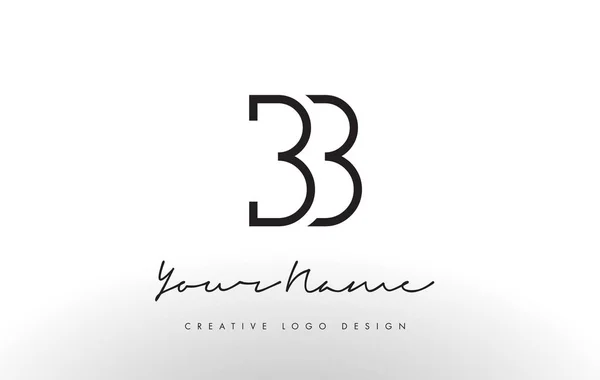 BB Letters Logo Design Slim. Creative Simple Black Letter Concept. — Stock Vector