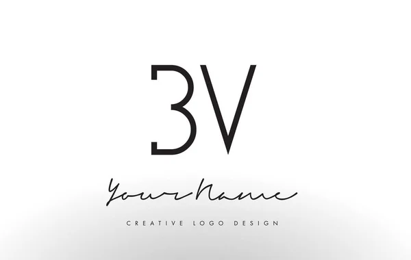 BV Letters Logo Design Slim. Concepto creativo de letra negra simple . — Vector de stock