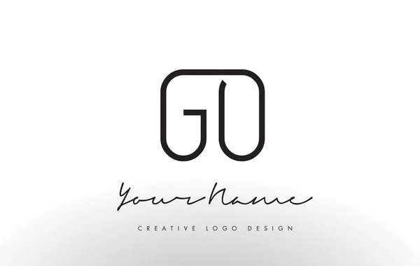 GO Letters Logo Design Slim. Conceito de carta preta simples criativo . —  Vetores de Stock