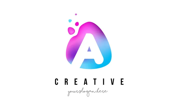 Uma carta Dots Logo Design com forma oval . — Vetor de Stock