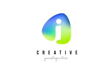 Ben Logo Tasarım Oval yeşil mavi şekil ile mektubu.