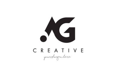 AG Letter Logo Design with Creative Modern Trendy Typography. clipart