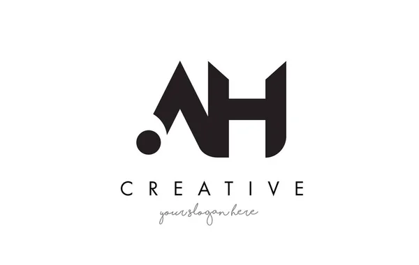 AH Carta Logo Design com criativo moderno na moda tipografia . — Vetor de Stock