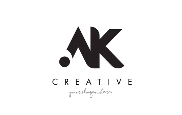 AK Lettre Logo Design avec Typographie moderne créative à la mode . — Image vectorielle