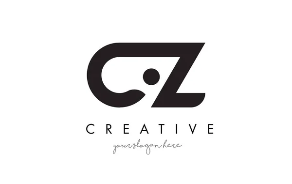 CZ Carta Logo Design com Creative Modern Trendy Typography . — Vetor de Stock