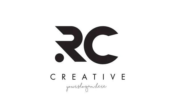 창의적인 현대 유행 타이 포 그래피와 Rc 문자 로고 디자인. — 스톡 벡터