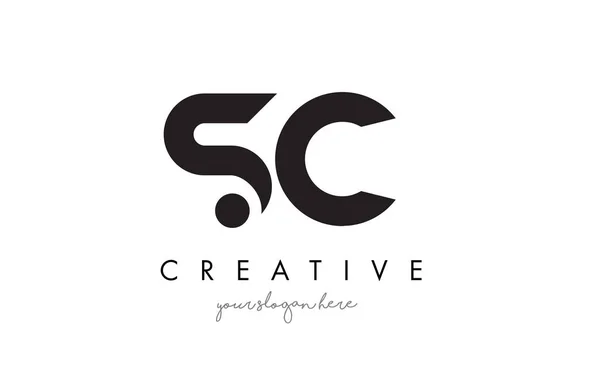 SC Letter Logo Design with Creative Modern Trendy Typography. - Stok Vektor