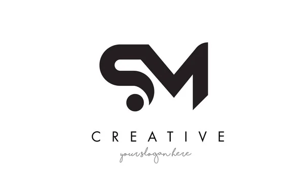 SM Letter Logo Design con tipografia creativa moderna di tendenza . — Vettoriale Stock