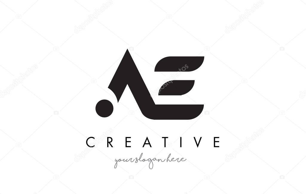 AE Letter Logo Design with Creative Modern Trendy Typography and Black Colors.