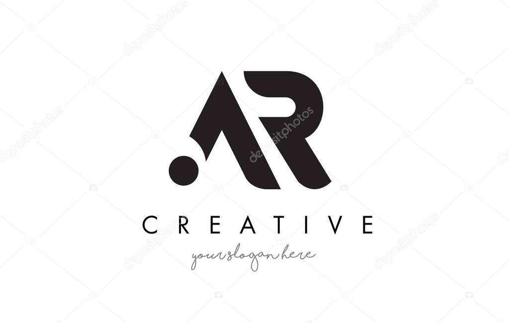 AR Letter Logo Design with Creative Modern Trendy Typography and Black Colors.