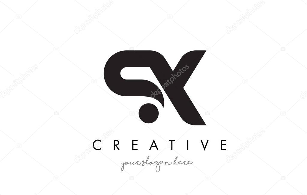 SX Letter Logo Design with Creative Modern Trendy Typography and Black Colors.