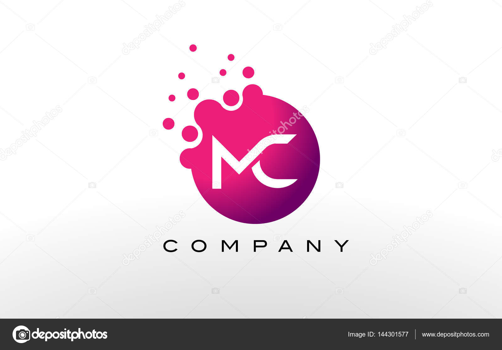 MC Letter Dots Logo Design with Creative Trendy Bubbles. Stock Vector ...