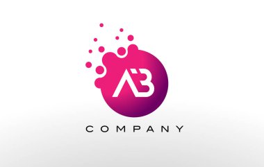 AB mektubu noktalar Logo tasarımı yaratıcı Trendy kabarcıkları ile.