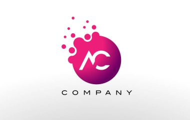 AC mektup Logo tasarımı yaratıcı Trendy kabarcıkları ile nokta.