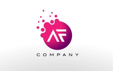 AF mektubu Logo tasarımı yaratıcı Trendy kabarcıkları ile nokta.