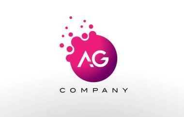 AG mektup Logo tasarımı yaratıcı Trendy kabarcıkları ile nokta.