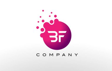 BF mektup Logo tasarımı yaratıcı Trendy kabarcıkları ile nokta.