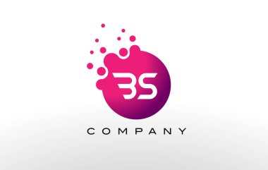 BS mektup Logo tasarımı yaratıcı Trendy kabarcıkları ile nokta.