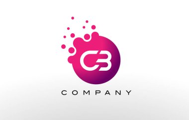 CB Letter Dots Logo Design with Creative Trendy Bubbles. clipart