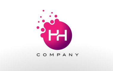 Hh mektup Logo tasarımı yaratıcı Trendy kabarcıkları ile nokta.