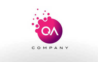 Qa mektup Logo tasarımı yaratıcı Trendy kabarcıkları ile nokta.