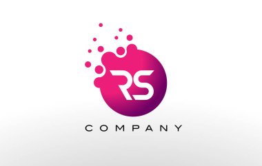 RS mektup noktalar Logo tasarımı yaratıcı Trendy kabarcıkları ile.