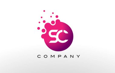 SC mektup Logo tasarımı yaratıcı Trendy kabarcıkları ile nokta.