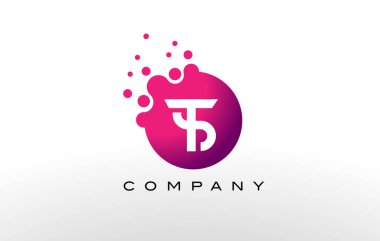 TS mektup Logo tasarımı yaratıcı Trendy kabarcıkları ile nokta.
